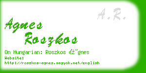 agnes roszkos business card